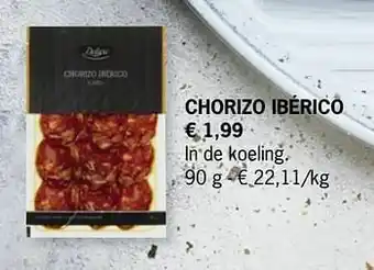 Lidl Chorizo ibérico aanbieding