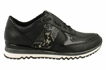 Berca Shoes Marco Tozzi Veterschoen Dames Feel Me Trend Dierenprint - Zwart aanbieding