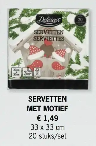 Lidl Servetten met motief aanbieding