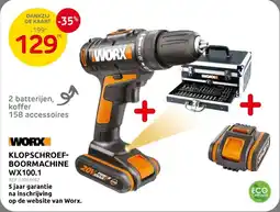 Brico Worx Klopschroef Boormachine WX100.1 aanbieding