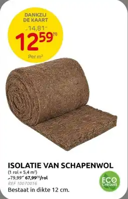 Brico Isolatie Van Schapenwol aanbieding