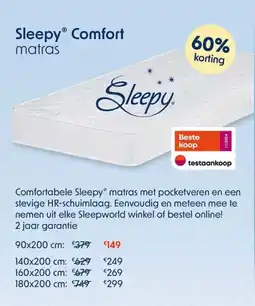 Sleepworld Sleepy Comfort Matrasx aanbieding