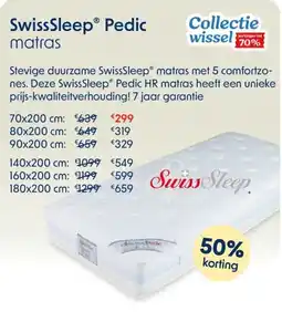 Sleepworld SwissSleep Pedic matras aanbieding