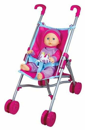 ToyChamp Stroller Set poppenbuggy met pop 36cm aanbieding