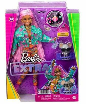 ToyChamp Barbie EXTRA - Pink Braids pop met diertje aanbieding