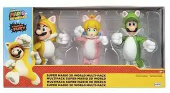 ToyChamp Super Mario 3D World Pack met 3 figuren 10cm aanbieding