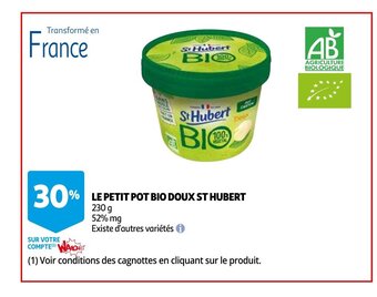 Auchan Le petit pot bio doux st hubert 230g aanbieding