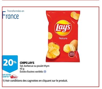Auchan Chips lays 45g aanbieding