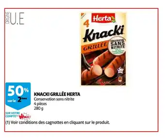 Auchan Knacki grillee herta 280g aanbieding