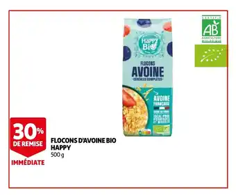 Auchan Flocons d'avoine bio happy 500g aanbieding