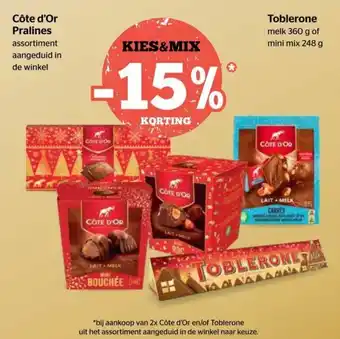 Spar Cote d'Or Pralines, Toblerone aanbieding