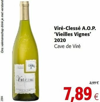 Colruyt Viré-clessé a.o.p. vieilles vignes 2020 cave de viré aanbieding