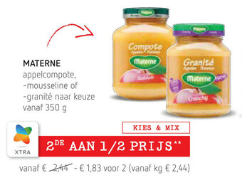 Spar Materne appelcompote, mousseline of granite aanbieding