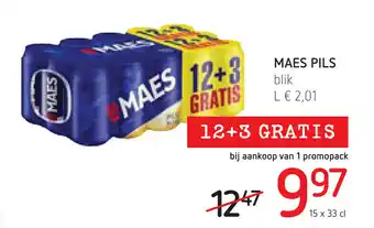 Spar Maes pils blik aanbieding