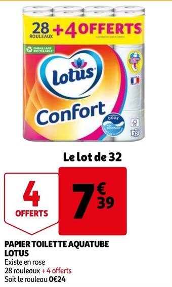Auchan Papier toilette aquatube lotus aanbieding