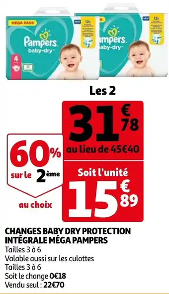 Auchan Changes baby dry protection integrale mega pampers aanbieding