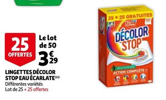 Lingettes decolor stop eau ecarlate