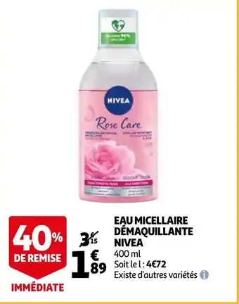 Auchan Eau micellaire demaquillante nivea aanbieding
