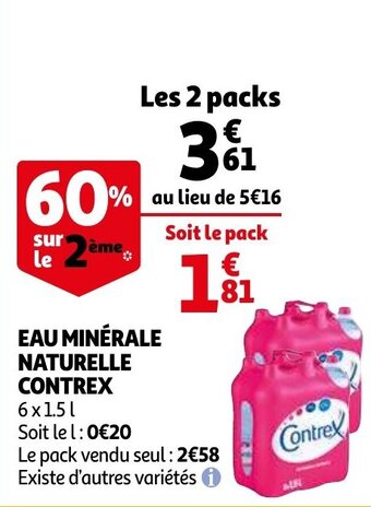 Auchan Eau minerale naturelle contrex aanbieding