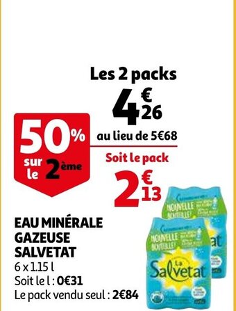 Auchan Eau minerale gazeuse salvetat aanbieding