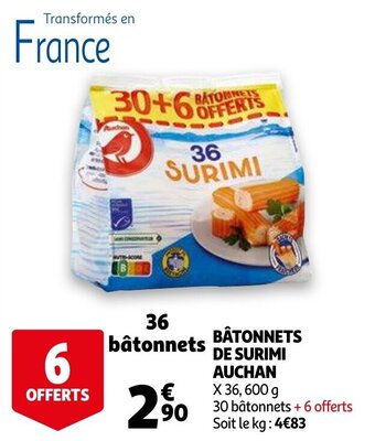 Auchan Batonnets de surimi aanbieding
