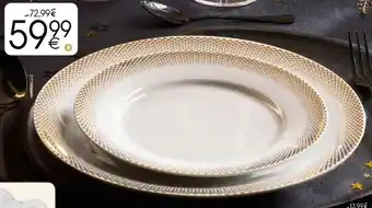 30-delig tafelservies met zilveren of gouden rand AURORA of NOELLIE