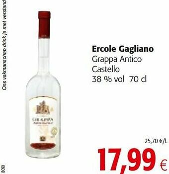 Colruyt Ercole gagliano grappa antico castello aanbieding