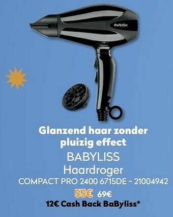 Babyliss haardroger compact pro 2400 6715de