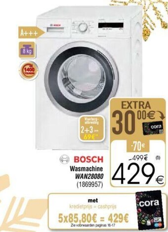 Cora Bosch Wasmachine WAN28080 aanbieding