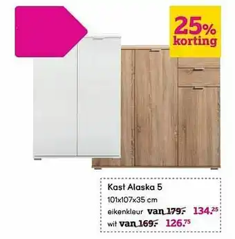 Leen Bakker Kast alaska 5 eikenkleur aanbieding