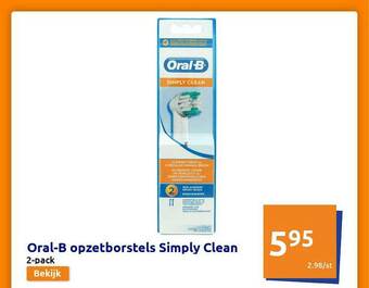 Action Oral B Opzetborstels Simply Clean aanbieding