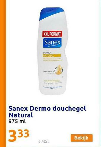 Action Sanex Dermo Douchegel Natural aanbieding