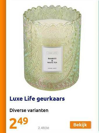 Action Luxe Life Geurkaars aanbieding