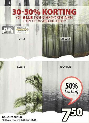 Jysk Douchegordijn aanbieding