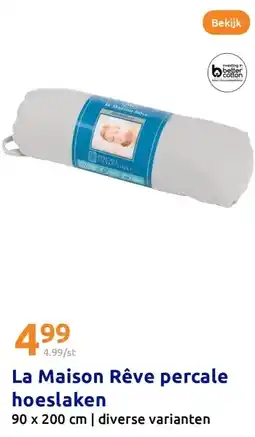 Action La Maison Rêve percale hoeslaken aanbieding