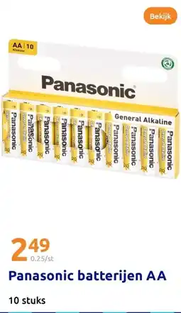 Action Panasonic batterijen AA aanbieding