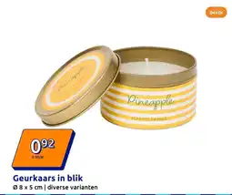 Action Geurkaars in blik aanbieding