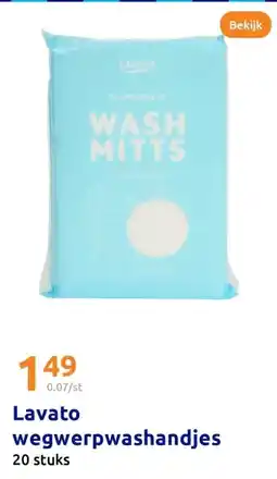 Action Lavato wegwerpwashandjes aanbieding