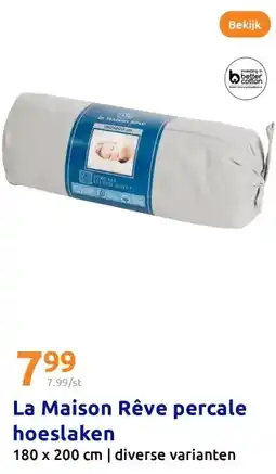Action La Maison Rêve percale hoeslaken aanbieding