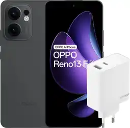 Coolblue OPPO Reno 13 F 256GB Zwart 5G + OPPO SuperVOOC Oplader 45W aanbieding