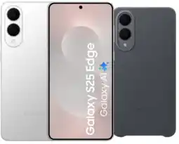 Coolblue Samsung Galaxy S25 Edge 512GB Zilver 5G + Samsung Kindsuit Back Cover Zwart aanbieding