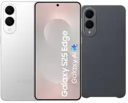 Coolblue Samsung Galaxy S25 Edge 512GB Zilver 5G + Samsung Kindsuit Back Cover Zwart aanbieding
