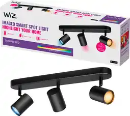 Coolblue WiZ 3 spots Imageo zwart - Gekleurd en Wit licht - GU10 aanbieding