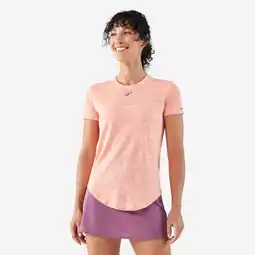 Decathlon Ademend technisch padelshirt voor dames korte mouwen koraal aanbieding