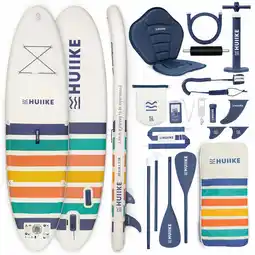 Decathlon Opblaasbaar Supboard met Premium Accessoire HUIIKE, Wit, Hoge Stabiliteit aanbieding