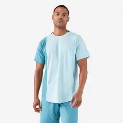Decathlon Ademend padelshirt met korte mouwen voor heren Dry blauw aanbieding