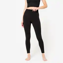 Decathlon Aansluitende lange yogalegging met hoge taille grafietzwart aanbieding
