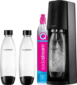 Coolblue SodaStream TERRA Noir + Bouteilles Matière Synthétique 1 Litre Lot de 2 aanbieding