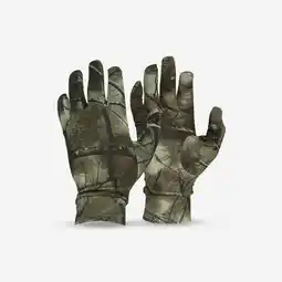 Decathlon Dunne en stretch camouflagehandschoenen voor de jacht 100 Treemetic aanbieding