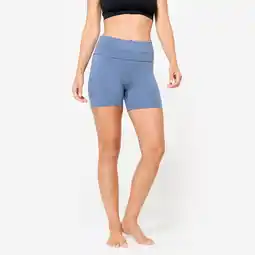 Decathlon Short voor zachte yoga dames komeetblauw aanbieding